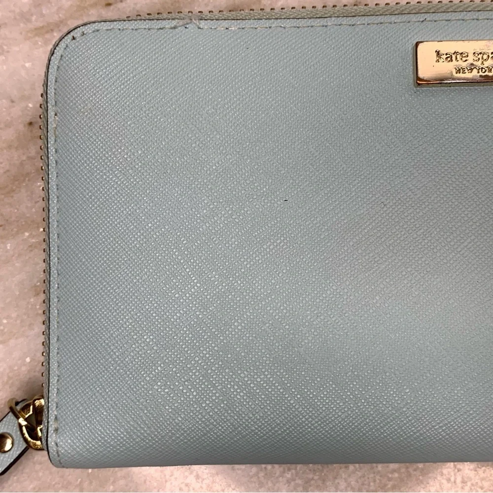 Kate Spade wallet NWOT slim bifold “Cameron” large in seaside blue - Picture 2 of 5